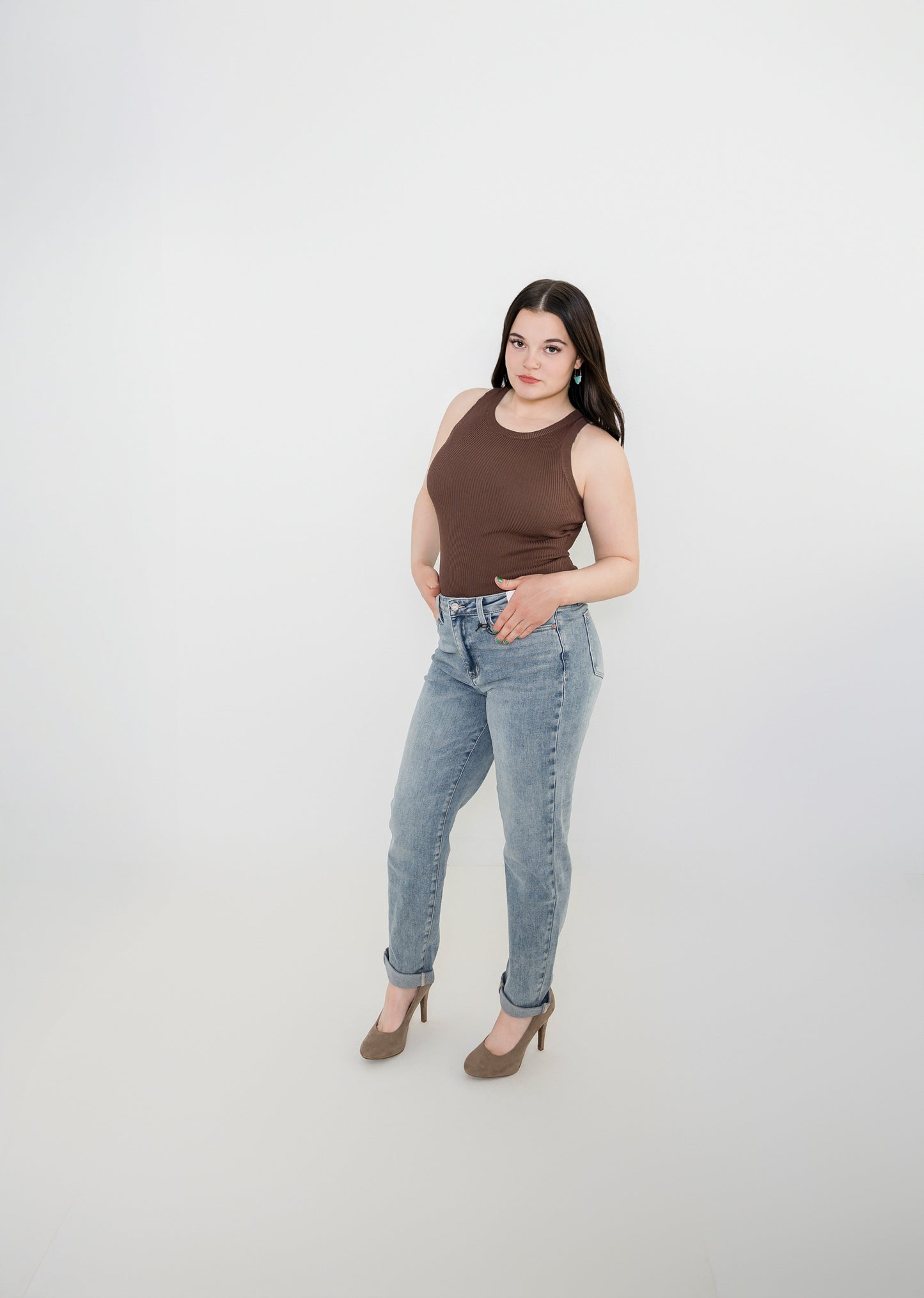 Marley Boyfriend Cut Vintage HW Wash Double Roll Cuff