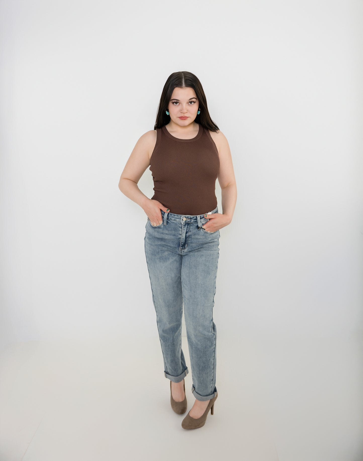 Marley Boyfriend Cut Vintage HW Wash Double Roll Cuff