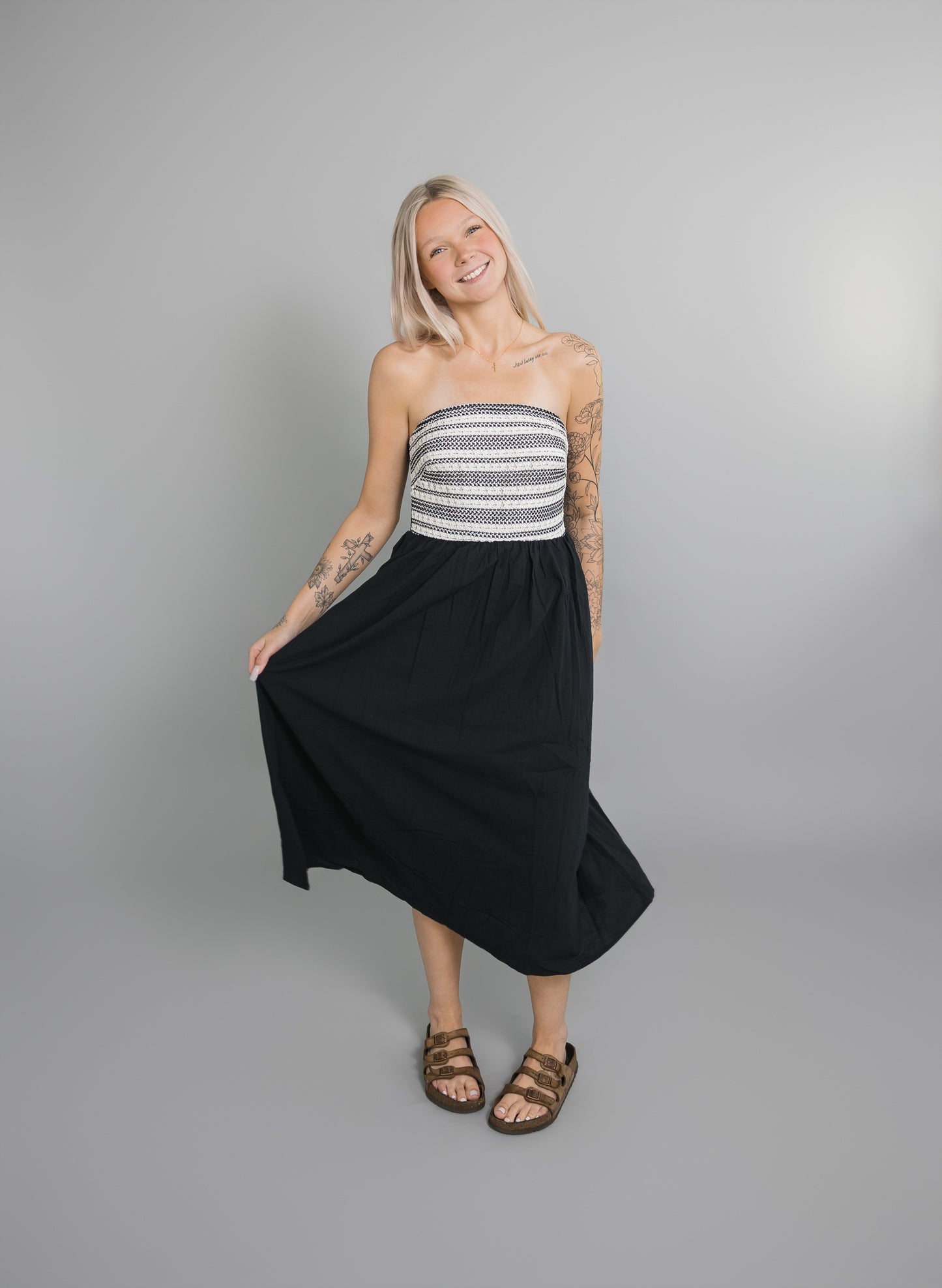 Stephanie Crochet Contrast Dress