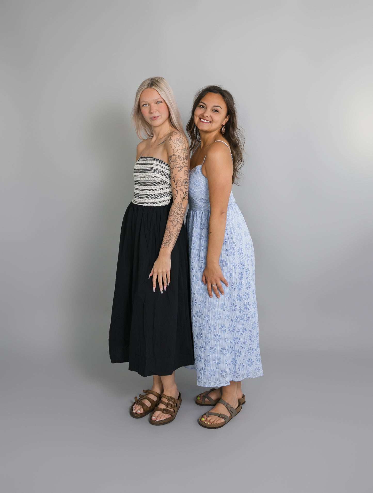 Gianna Floral Gingham Midi Dress