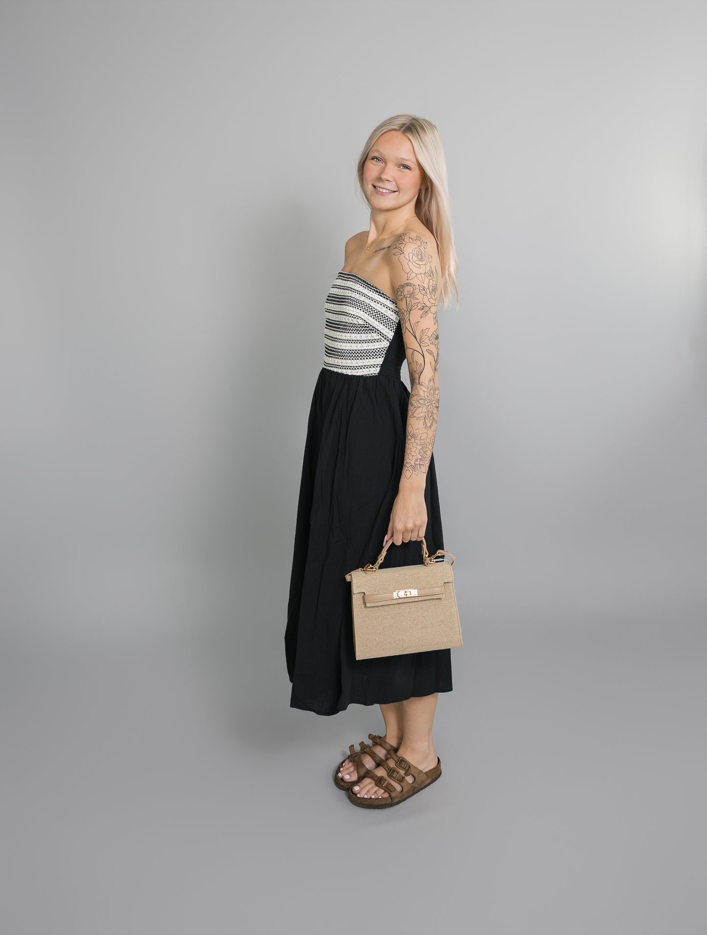 Stephanie Crochet Contrast Dress
