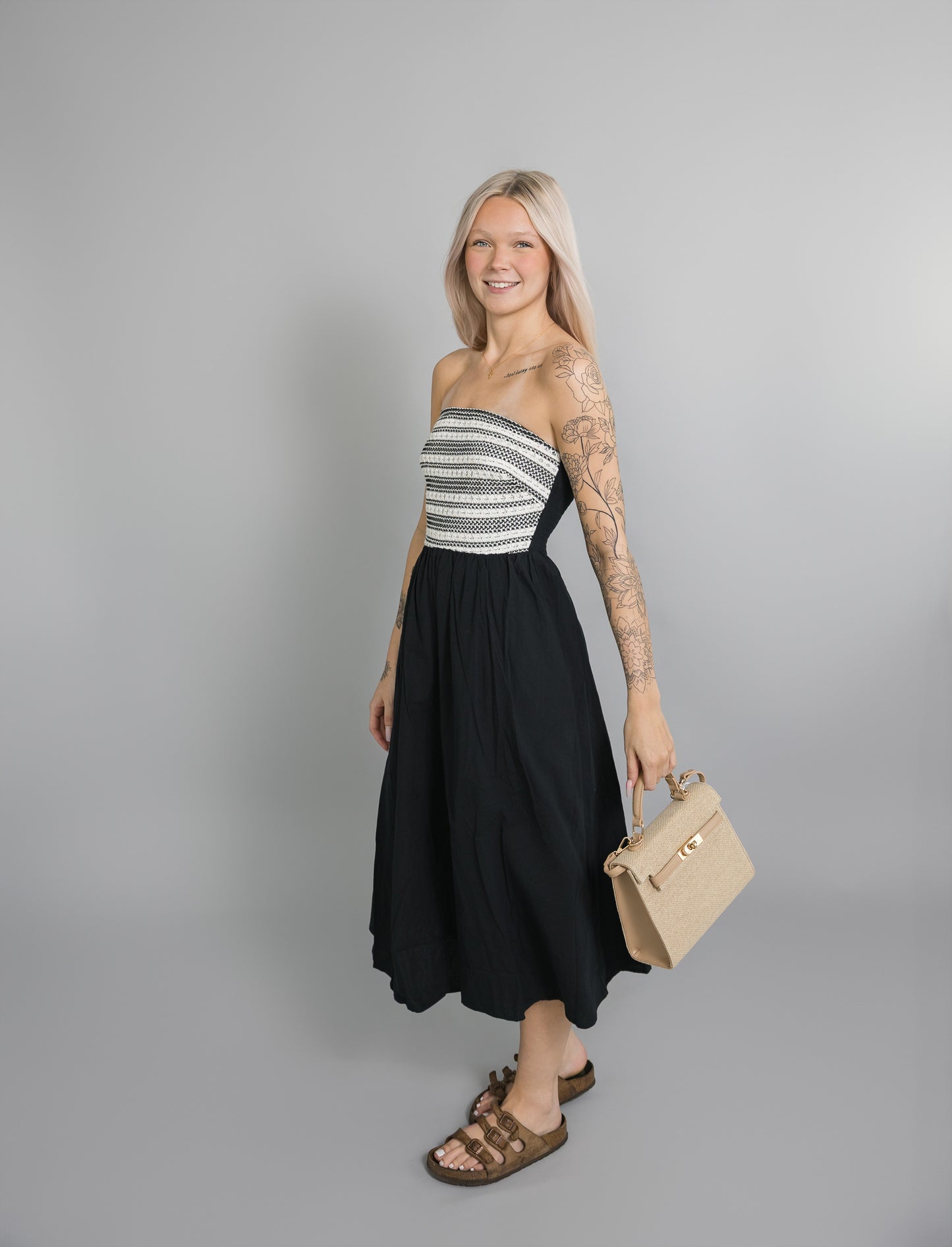 Stephanie Crochet Contrast Dress