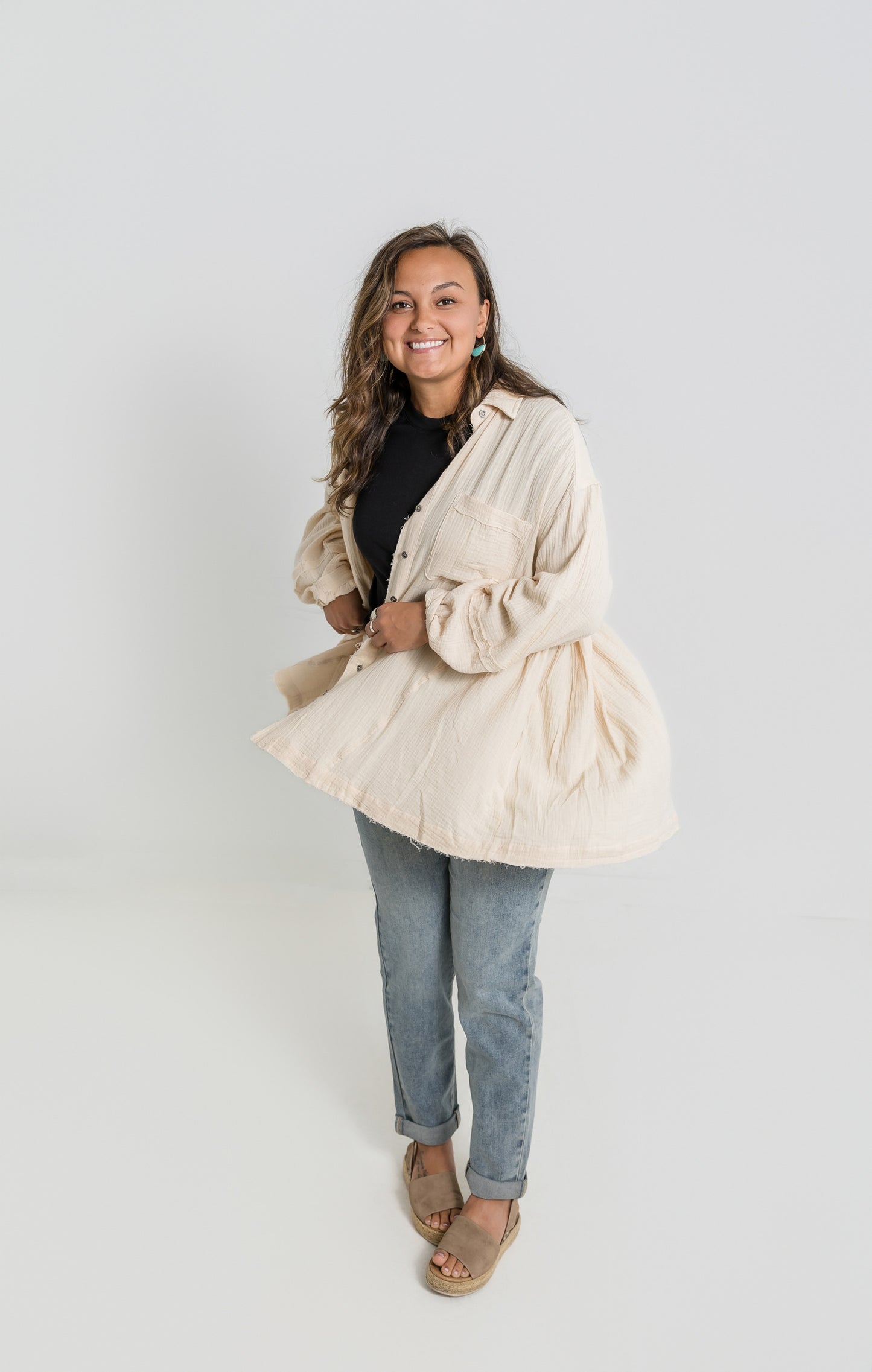 Whitney Cotton Gauze Button Down