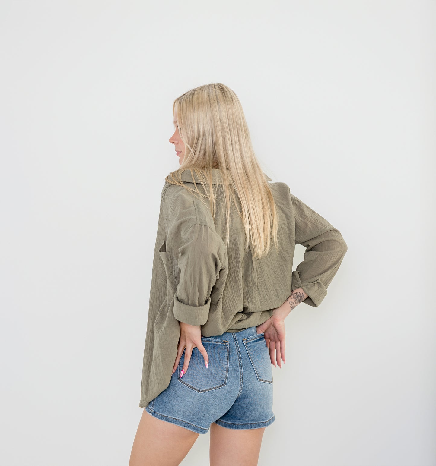 High Waist Tummy Control Denim Double Waistband Judy Blue Shorts