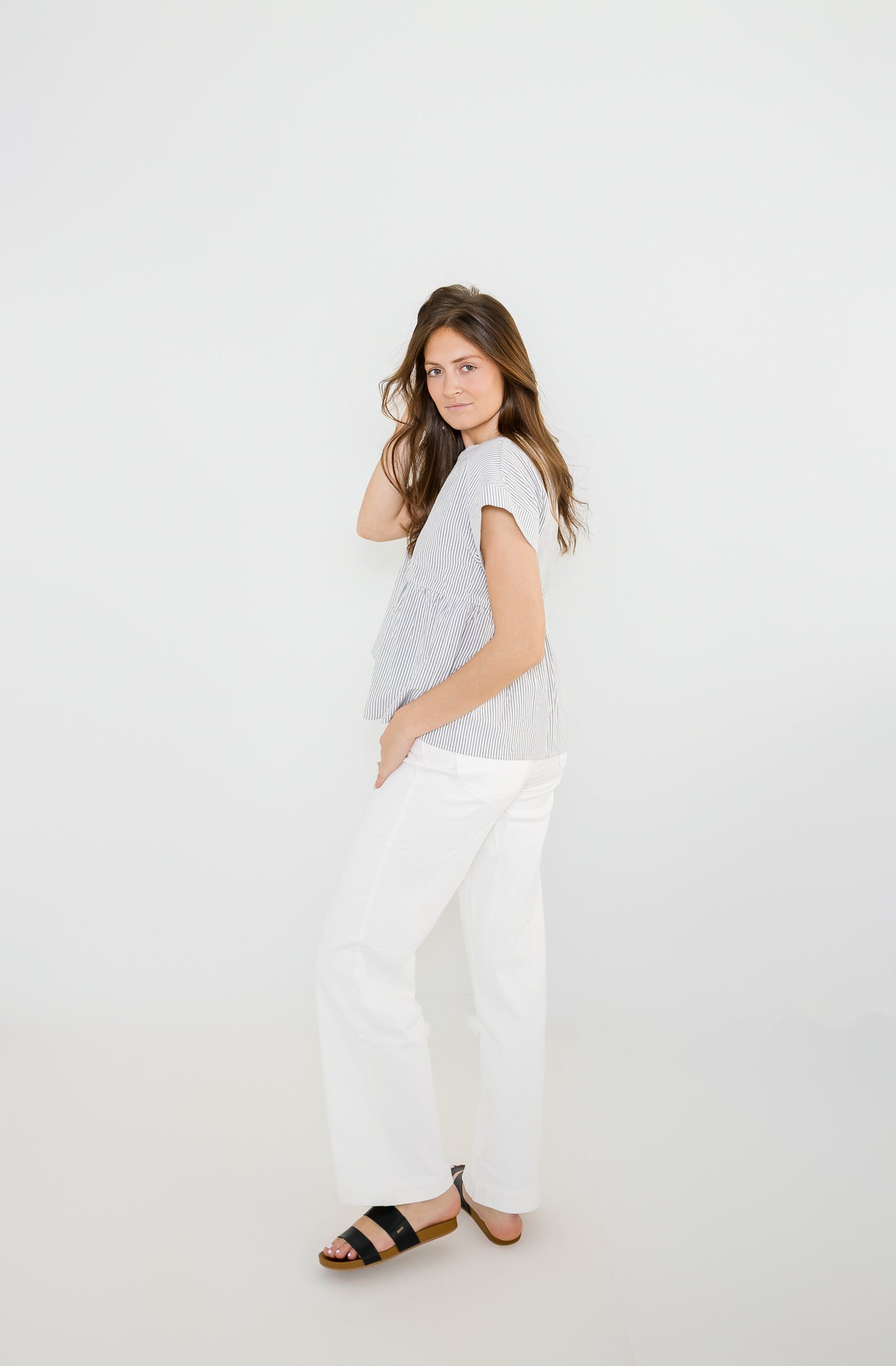 Perry Stripe Peplum Top