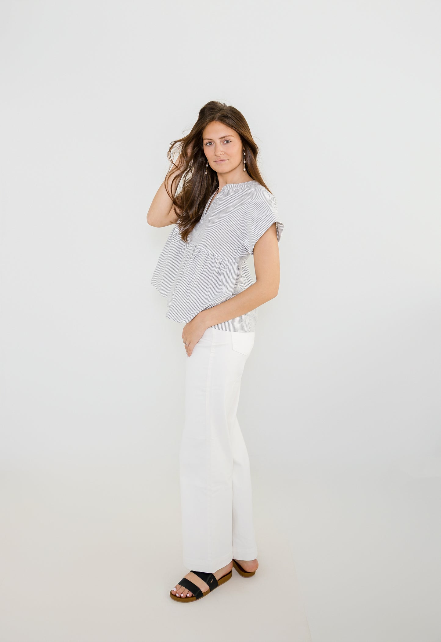 Perry Stripe Peplum Top