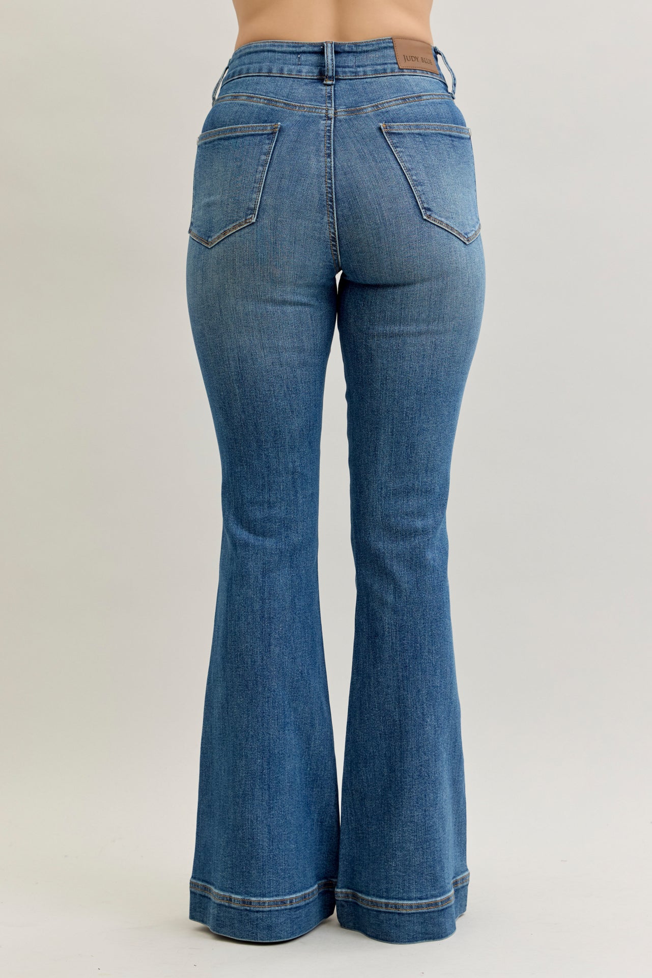 Annie Judy Blue Double Button Flare Tummy Control Jean