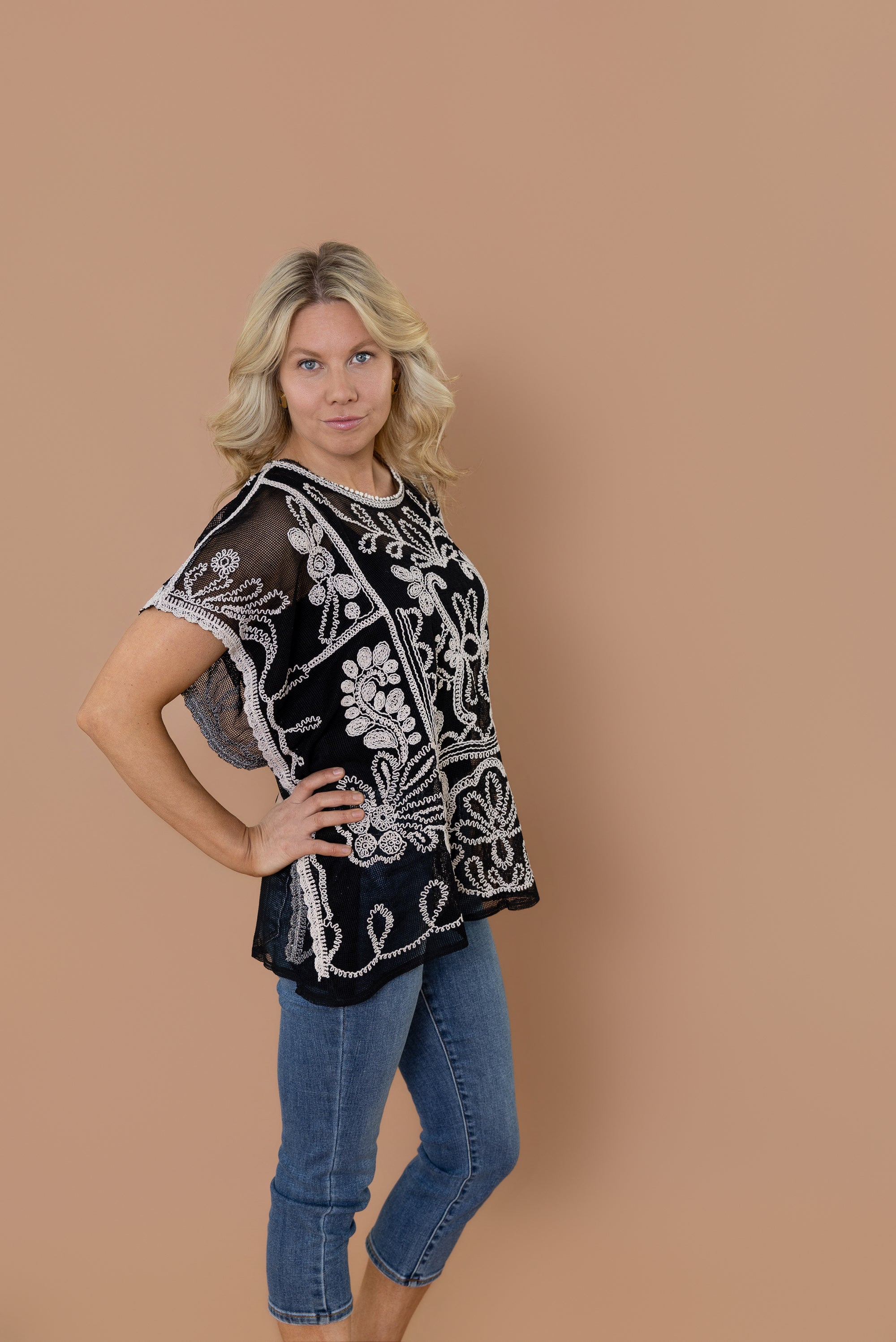 Audrey Embroidered Crochet Top