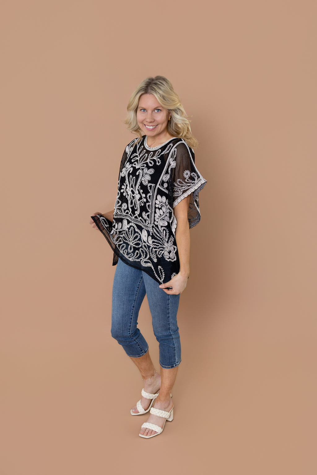 Audrey Embroidered Crochet Top