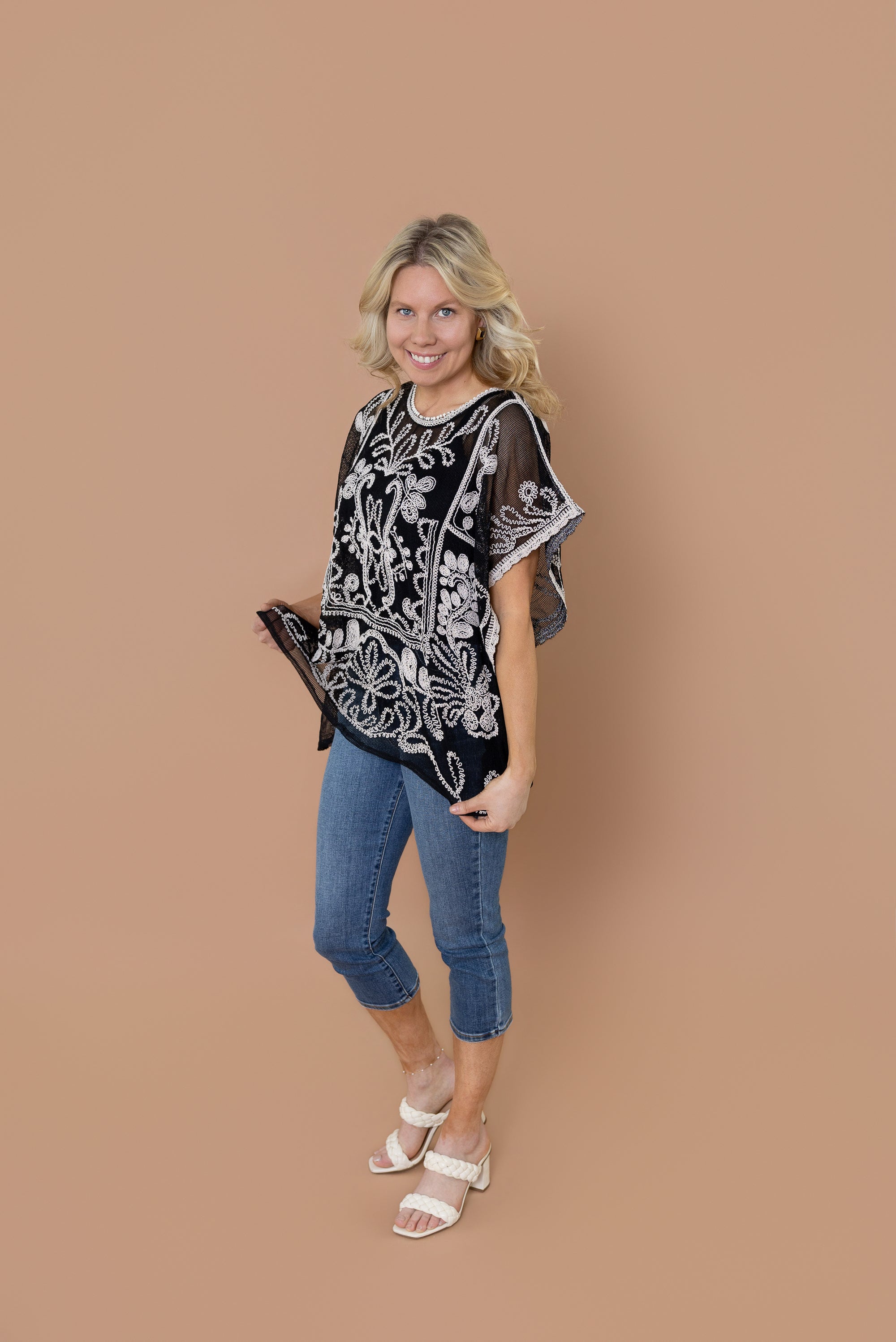 Audrey Embroidered Crochet Top