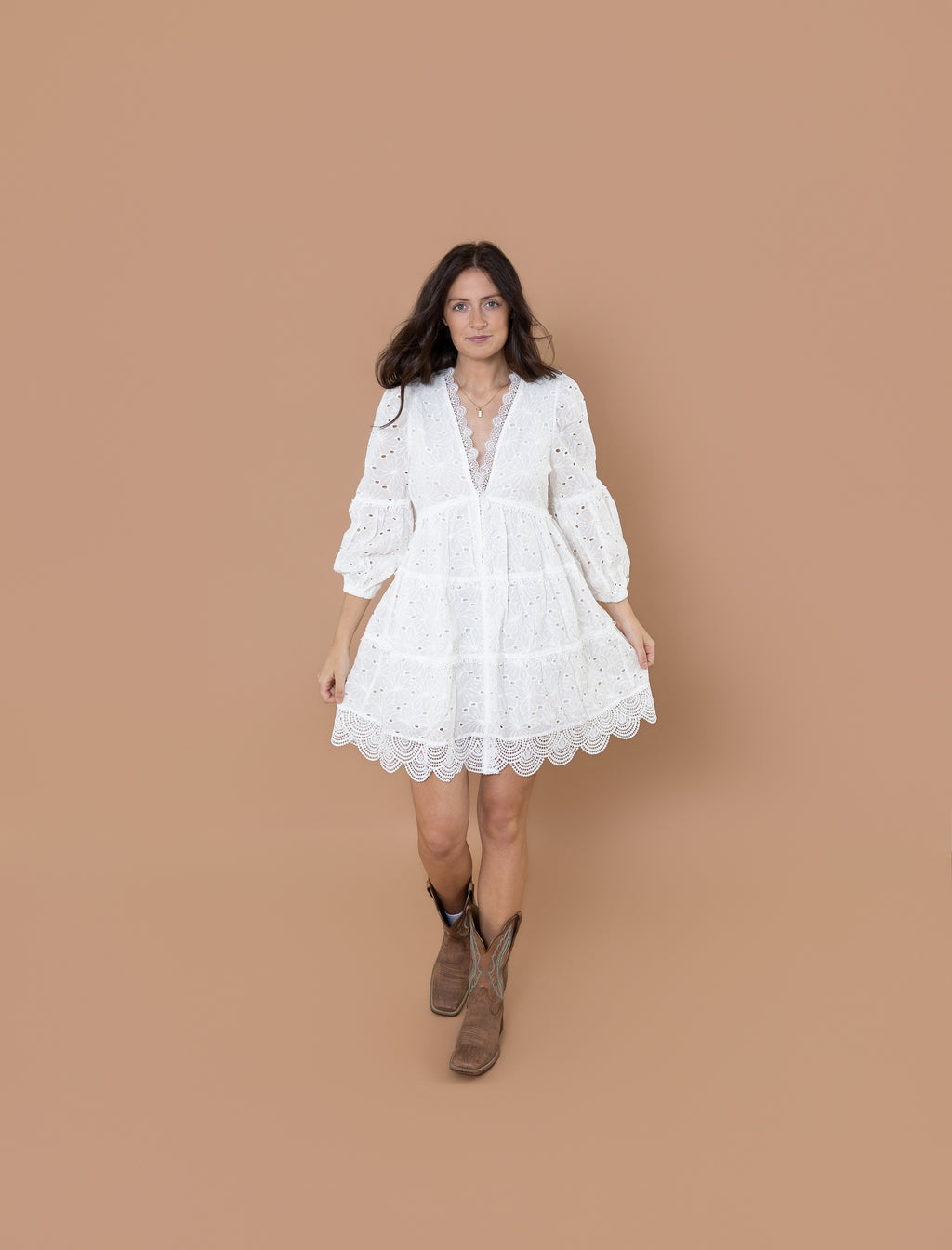 Sadie Eyelet Babydoll Dress