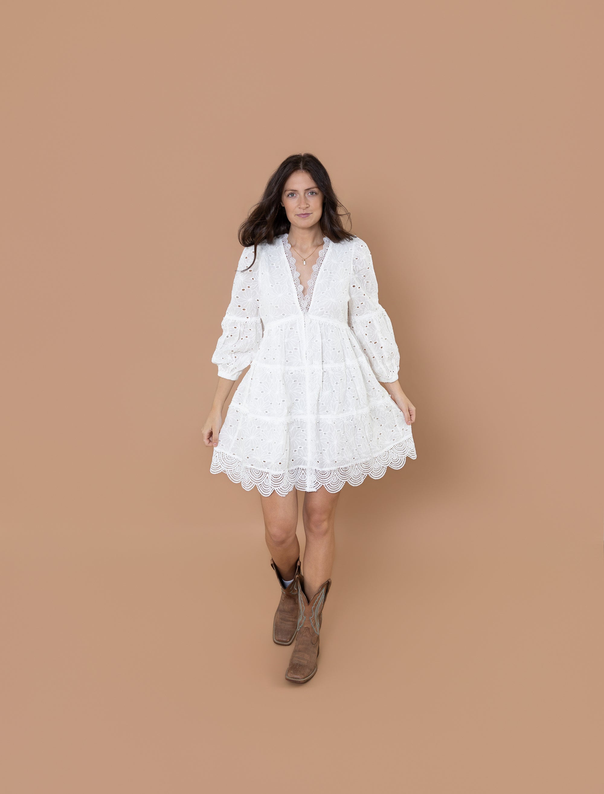 Sadie Eyelet Babydoll Dress