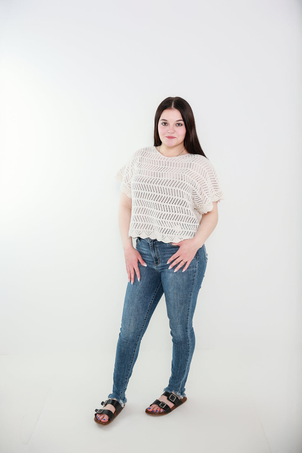 High Waist Skinny Shark Bite Judy Blue Jeans