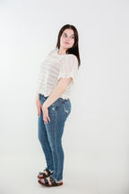 High Waist Skinny Shark Bite Judy Blue Jeans