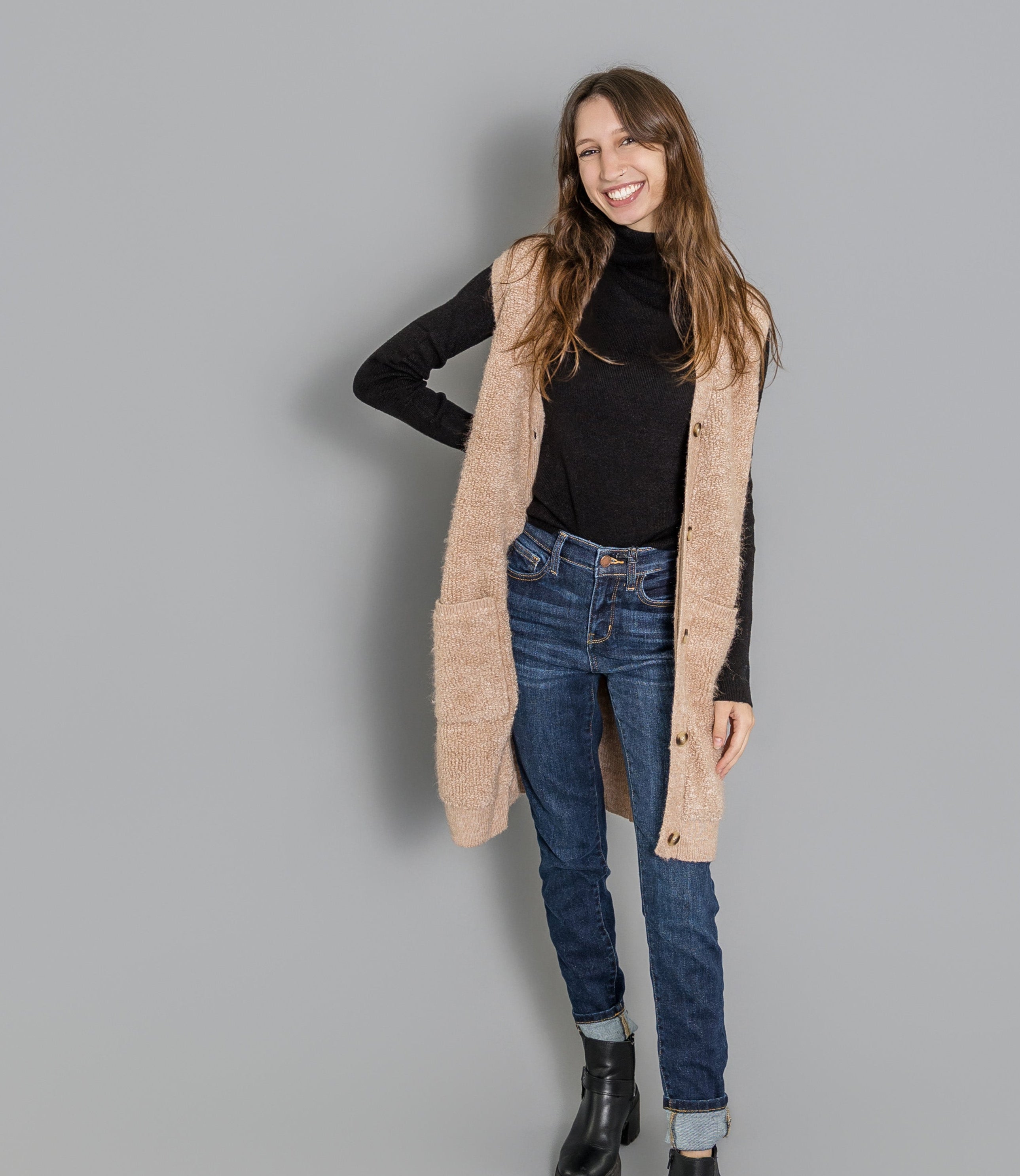 Teddy Button Down Lined Vest