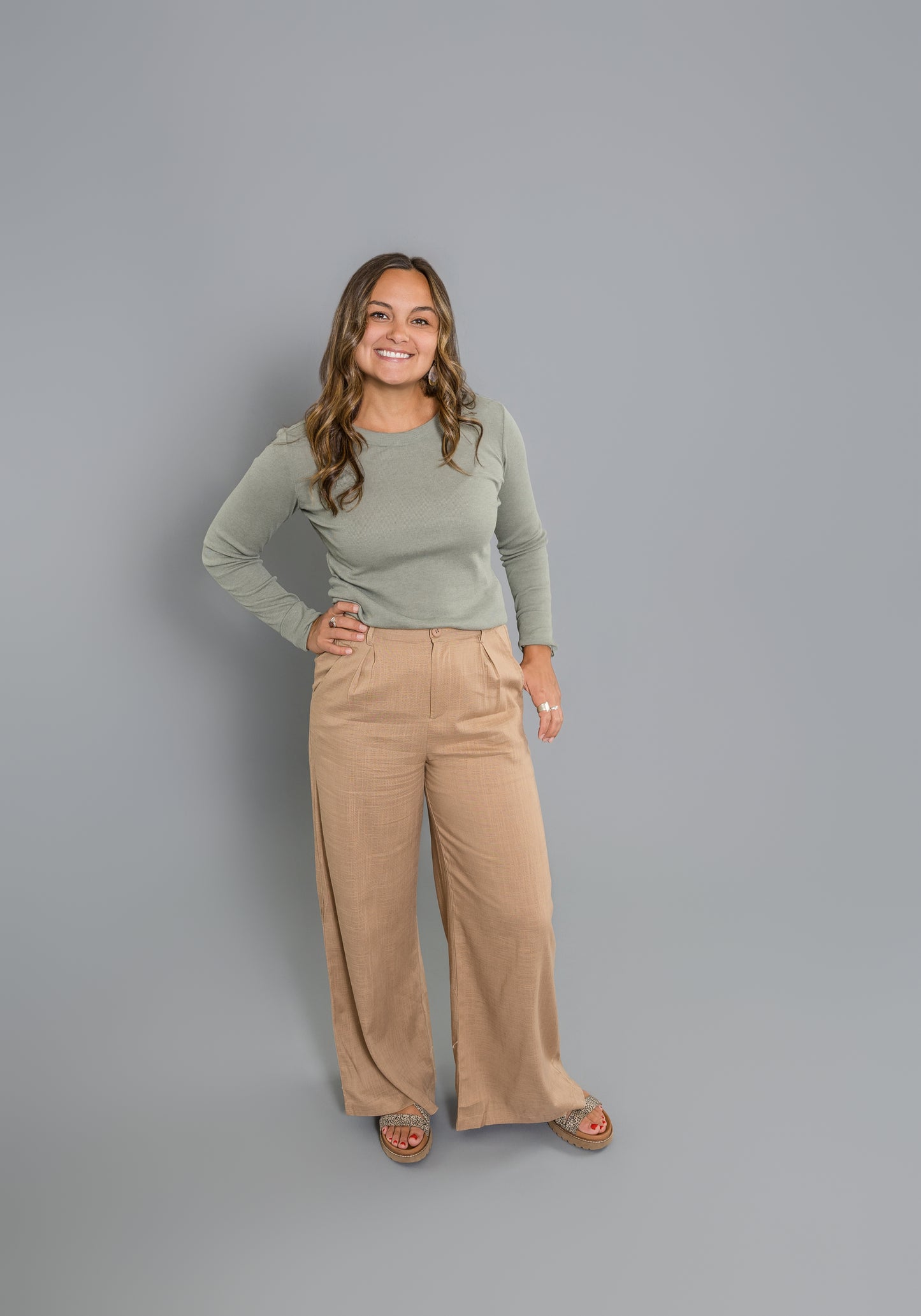 Relaxed Fit Linen Blend Trouser