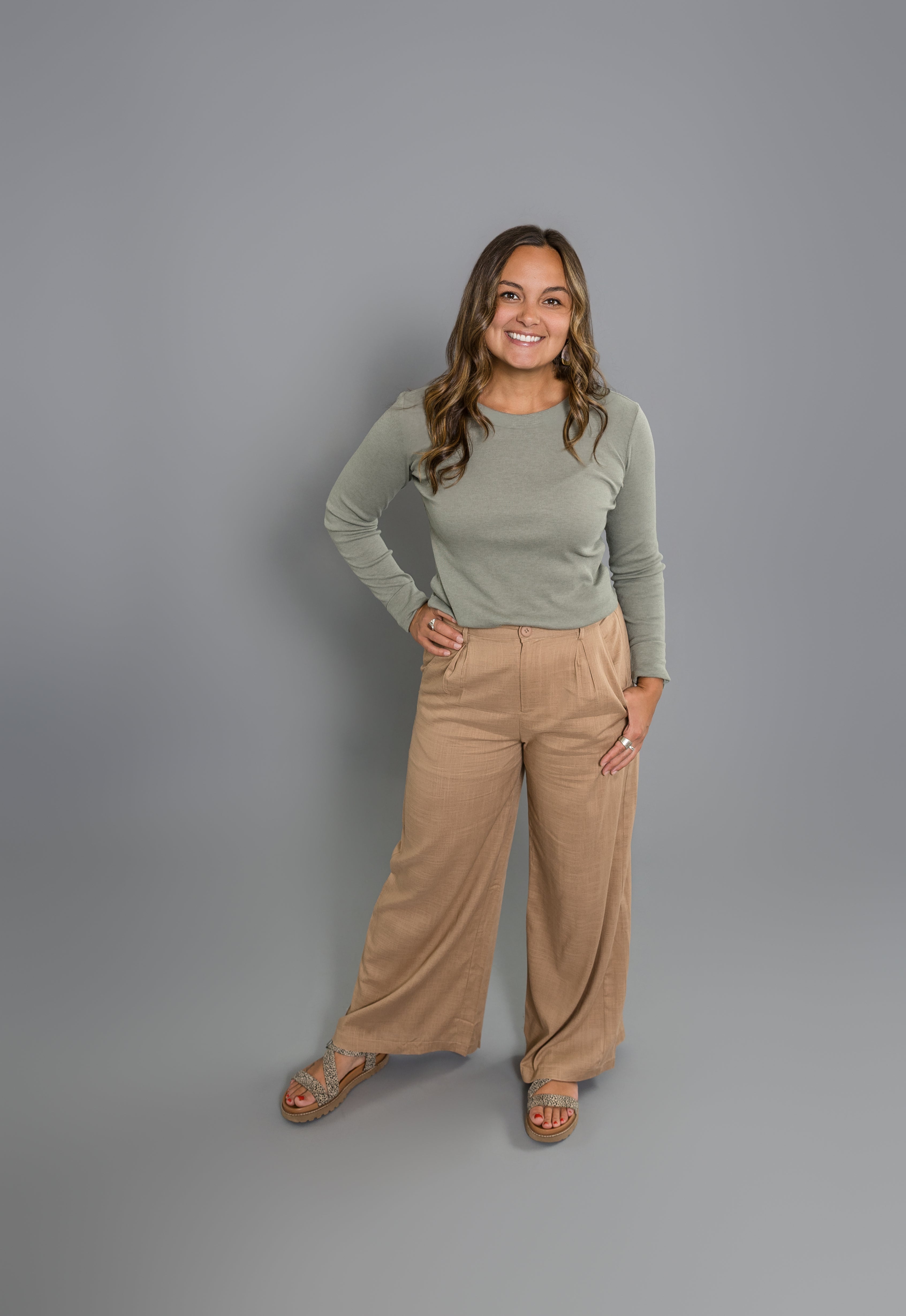 Relaxed Fit Linen Blend Trouser