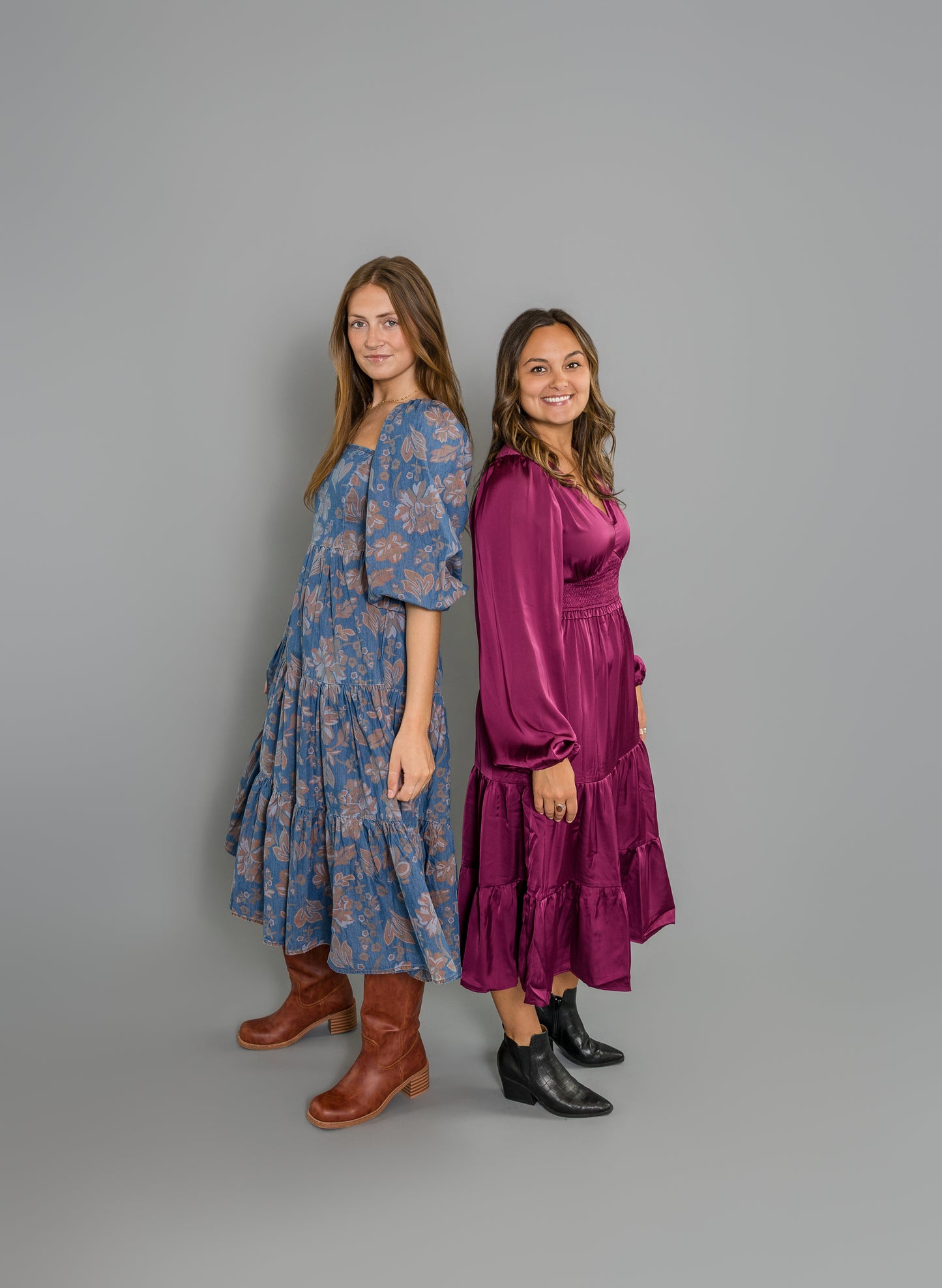 Eleanor Elegant Smock Waist Midi Dress