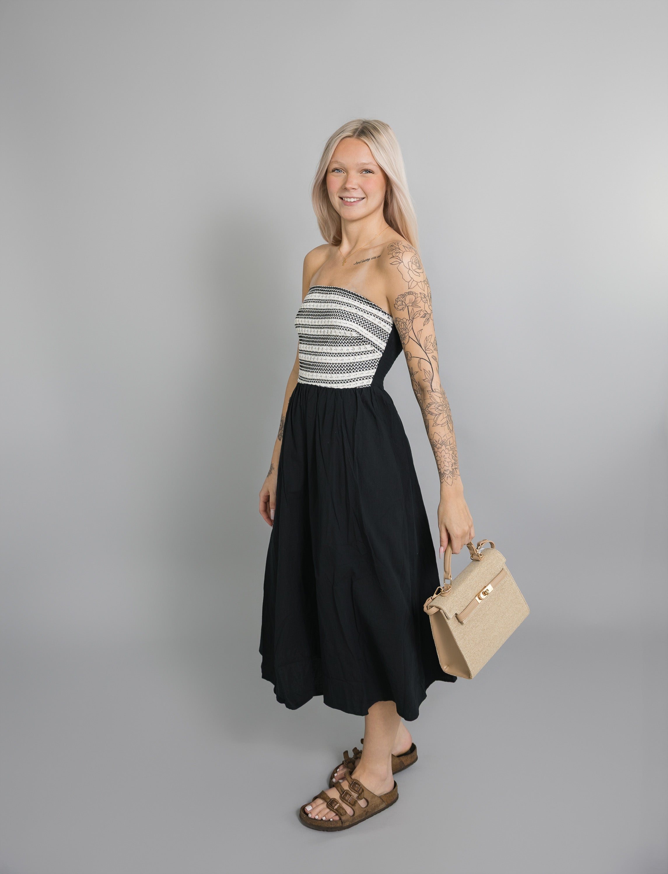 Stephanie Crochet Contrast Dress