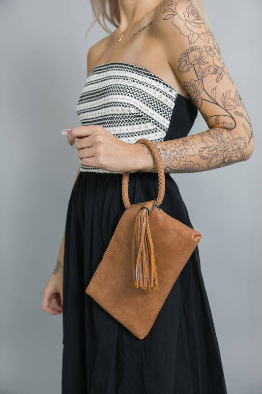 Vegan Leather Wristlet Clutch
