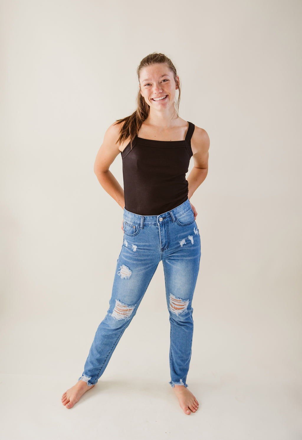 Mid-rise Ripped Jeans