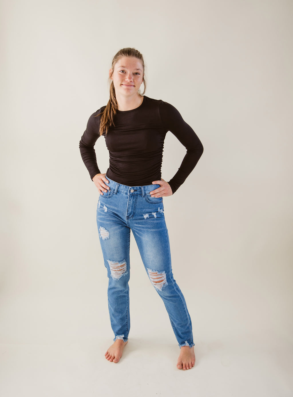 Mid-rise Ripped Jeans