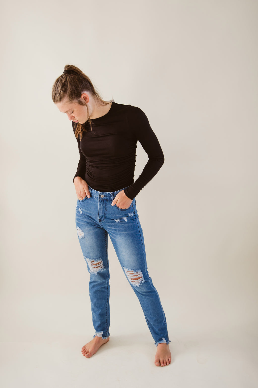 Mid-rise Ripped Jeans