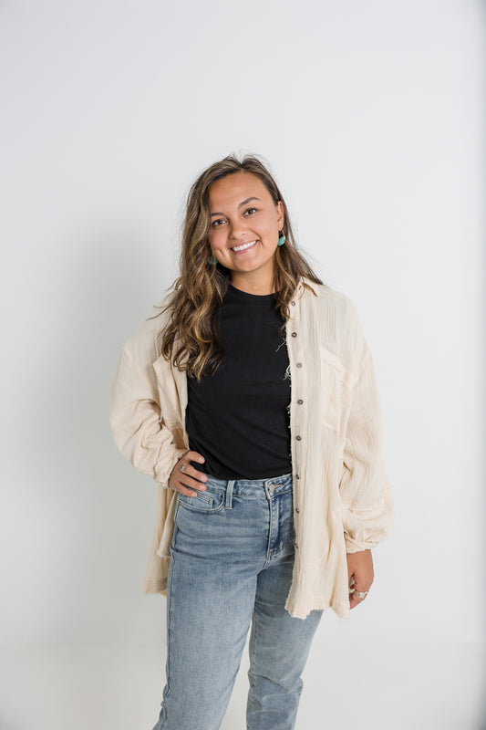 Whitney Cotton Gauze Button Down