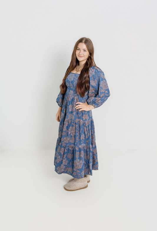 Nicole Denim Floral Dress
