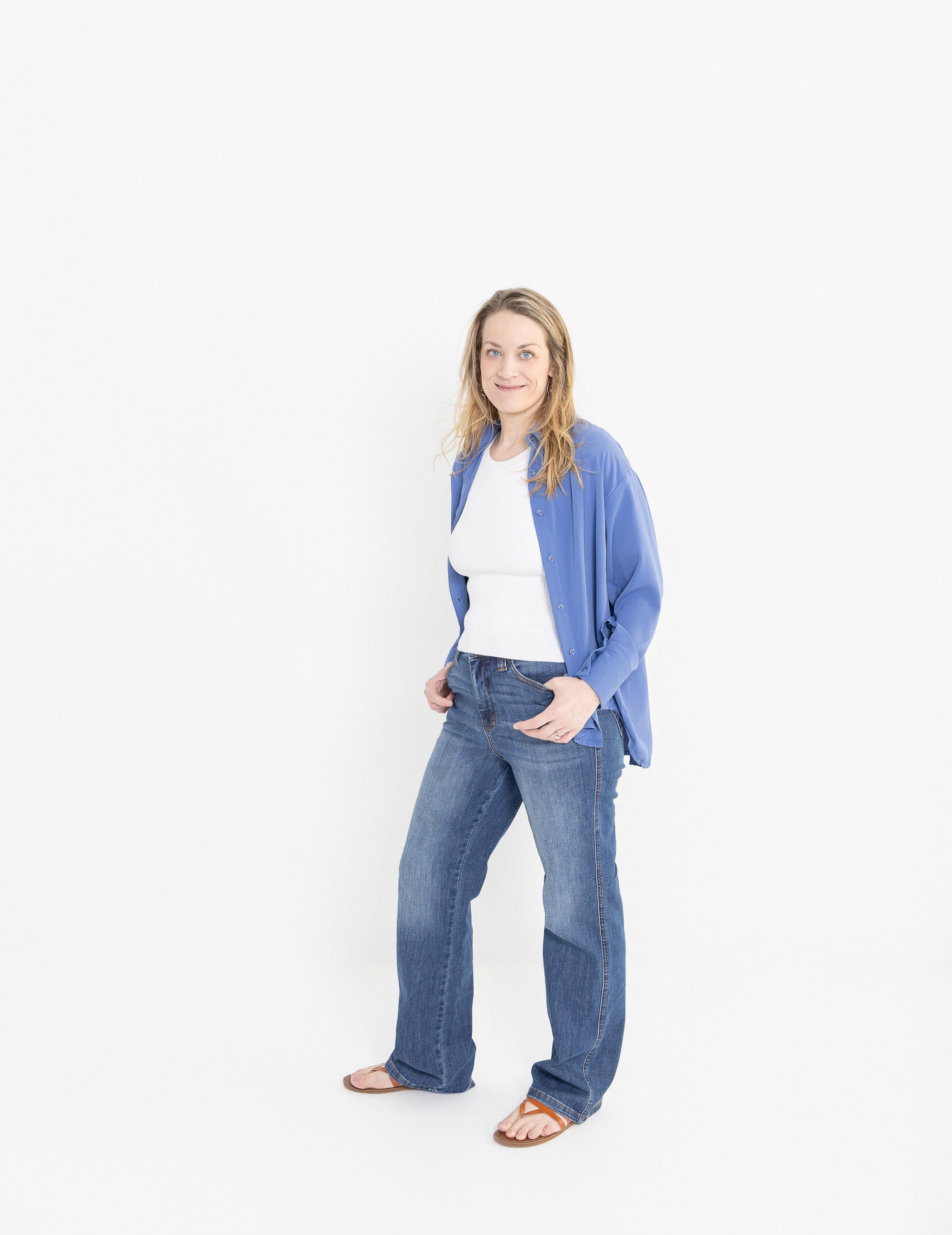 Elana Silky Oversized Button Down