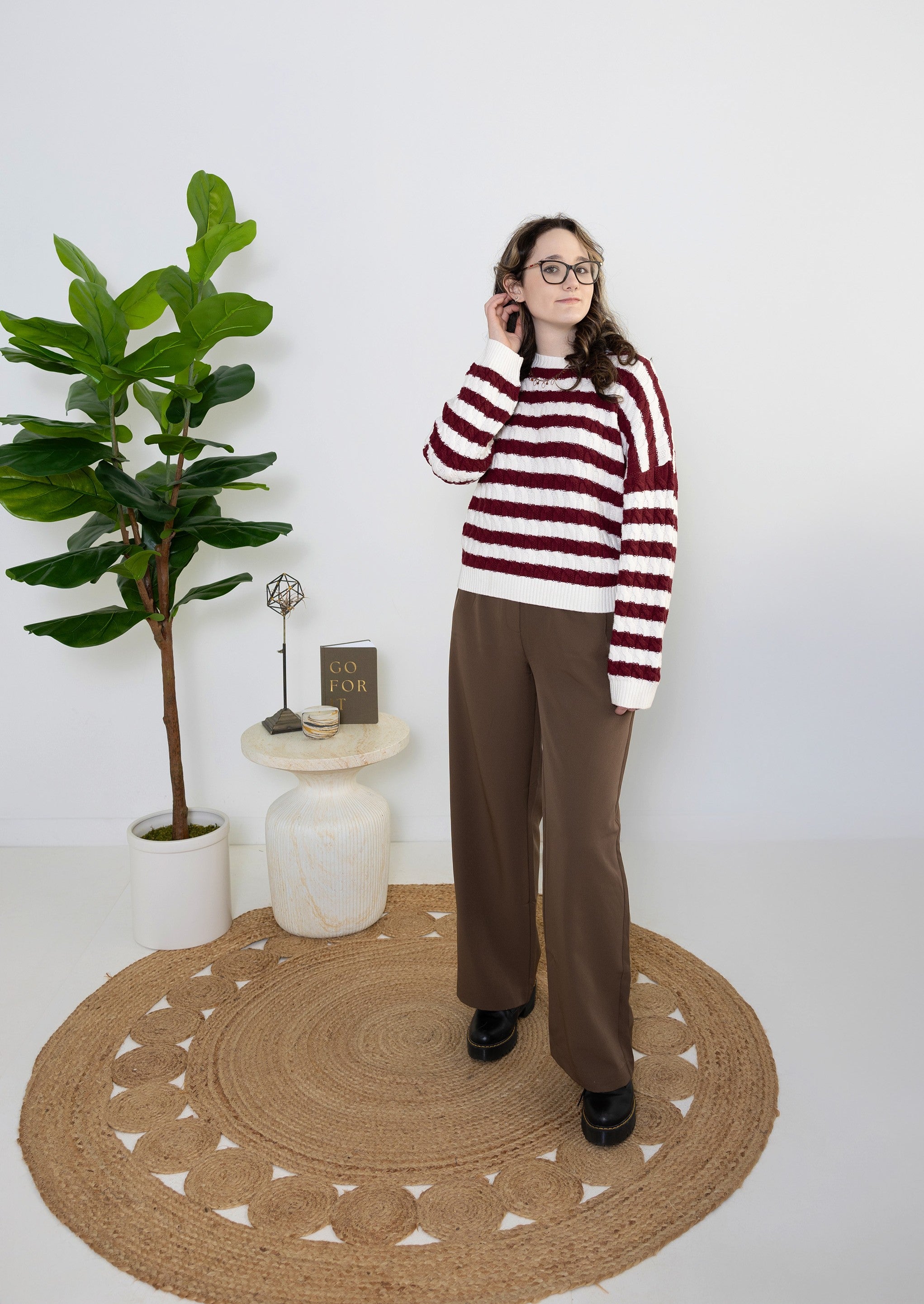 Chocolate Pleated Trouser
