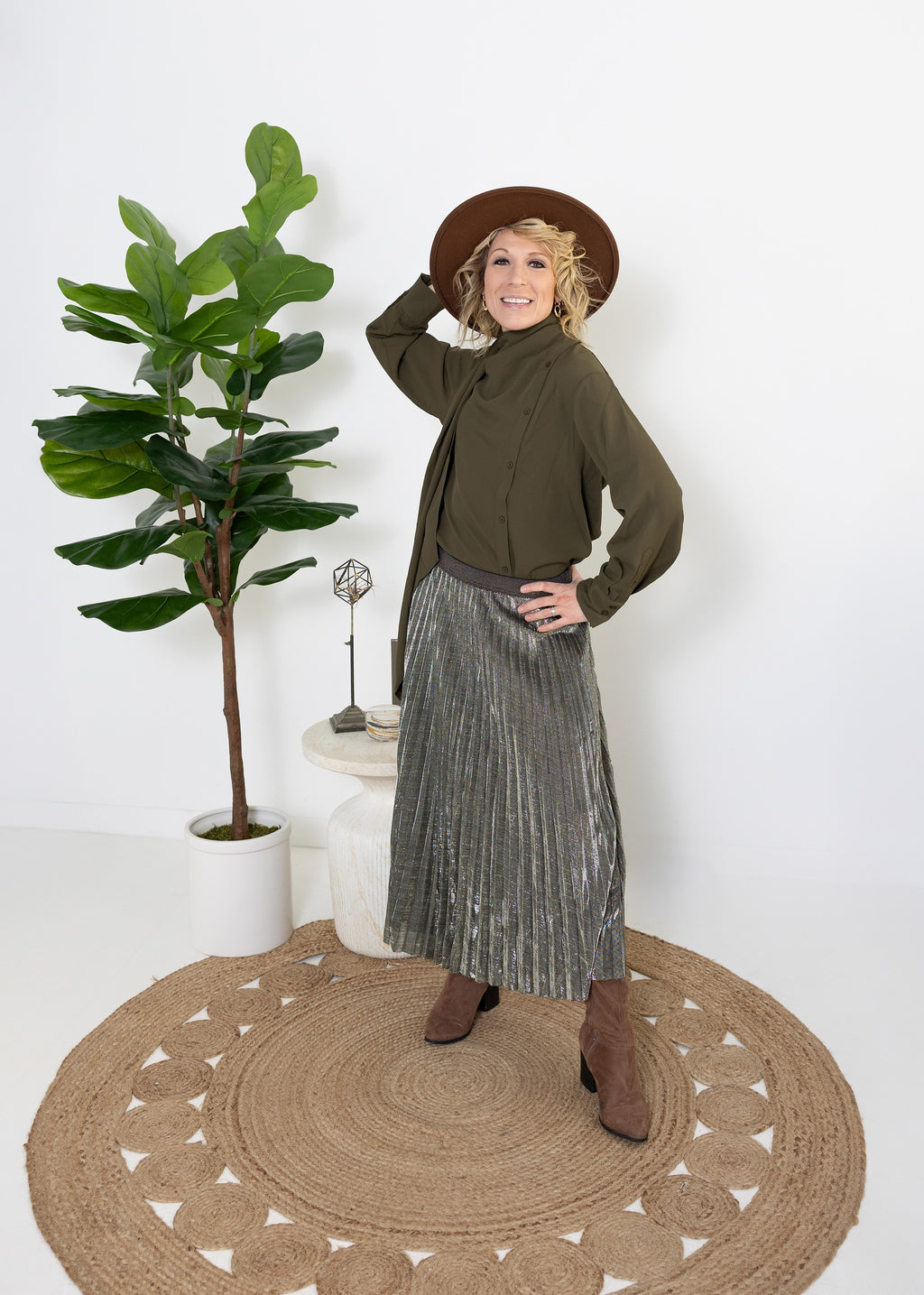 Shimmer Midi Skirt
