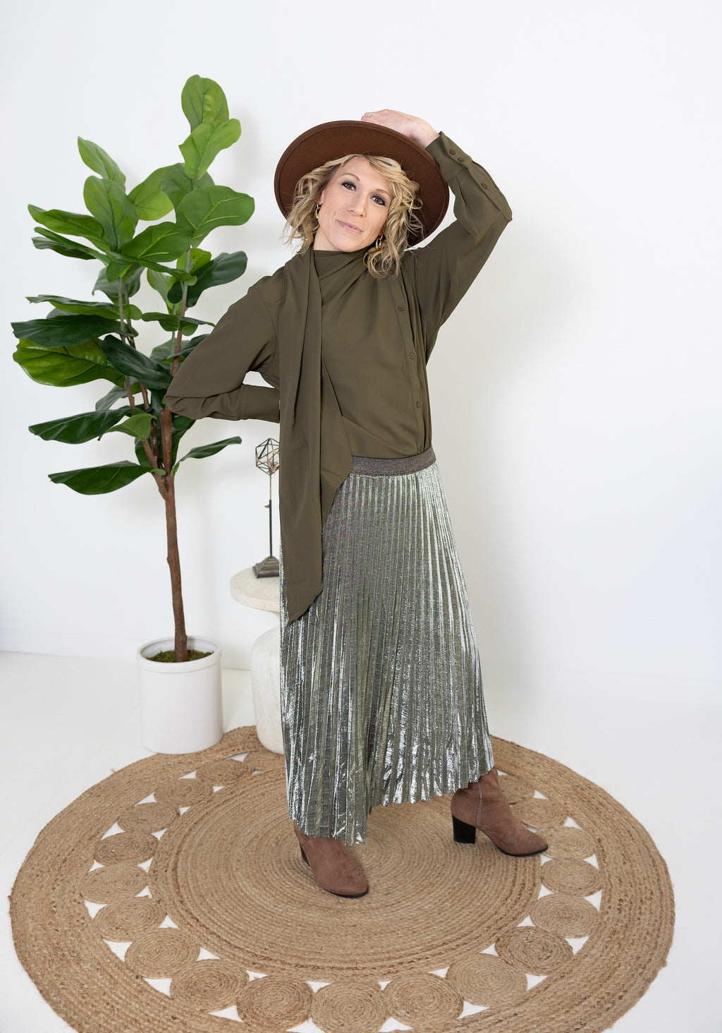Shimmer Midi Skirt