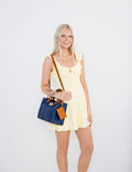 Caroline Ruffle Shoulder Cotton Mini Dress
