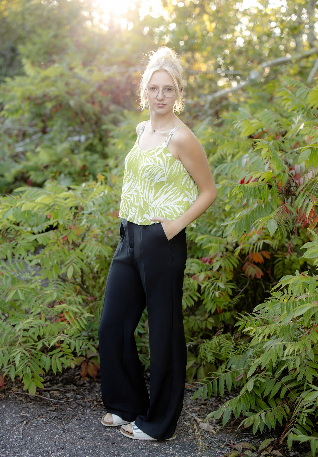 Tropical Leaf Print Cami