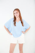 Blue Sky Drop Sleeve Top