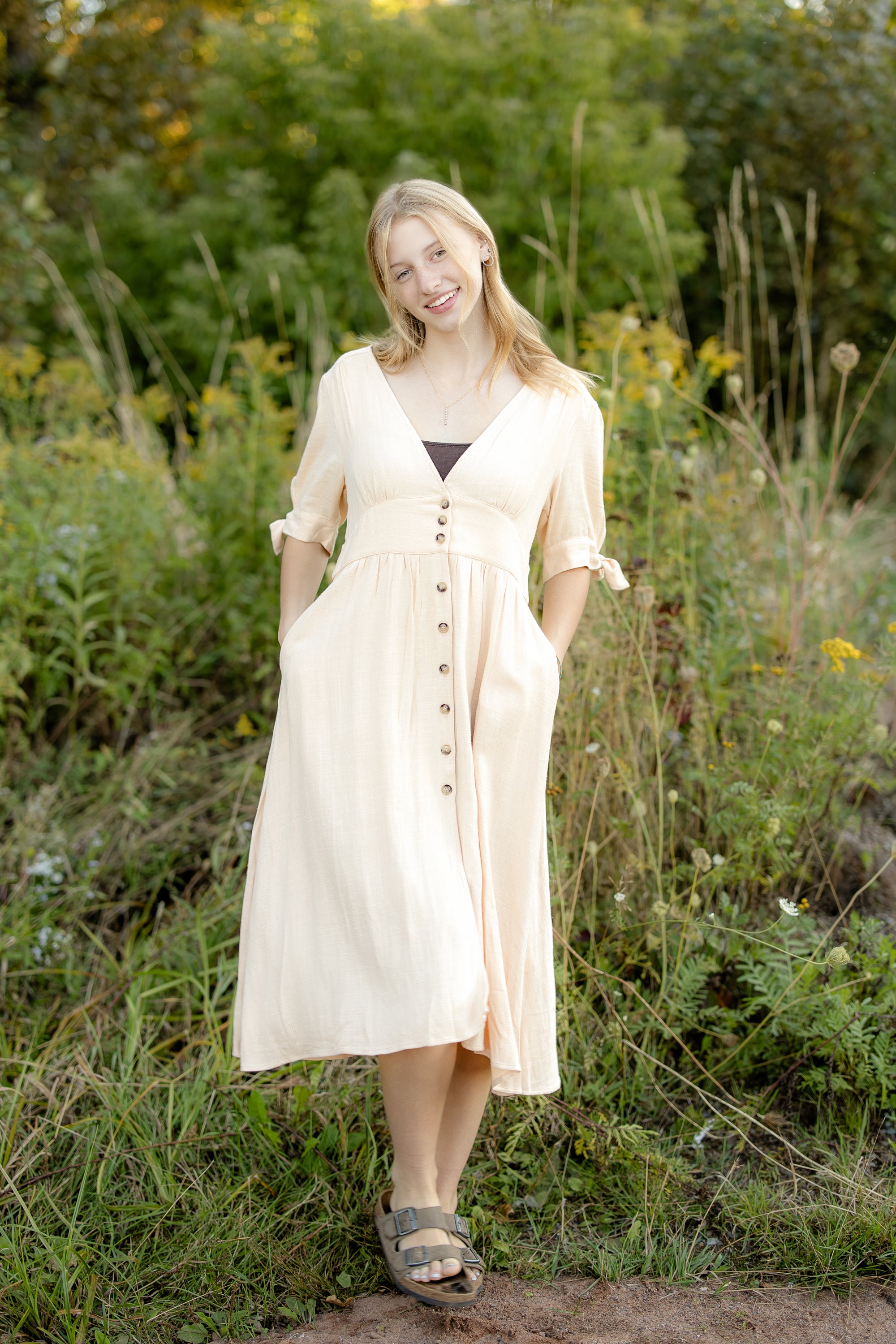 Selena Button Down Midi Dress