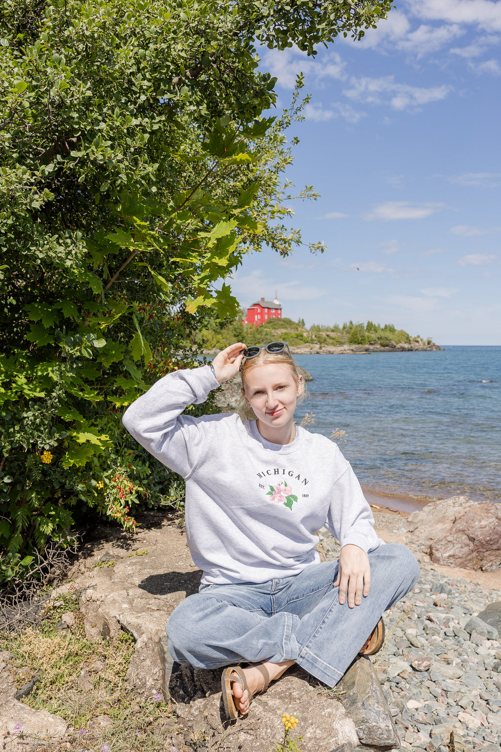 Michigan Apple Blossom Crewneck