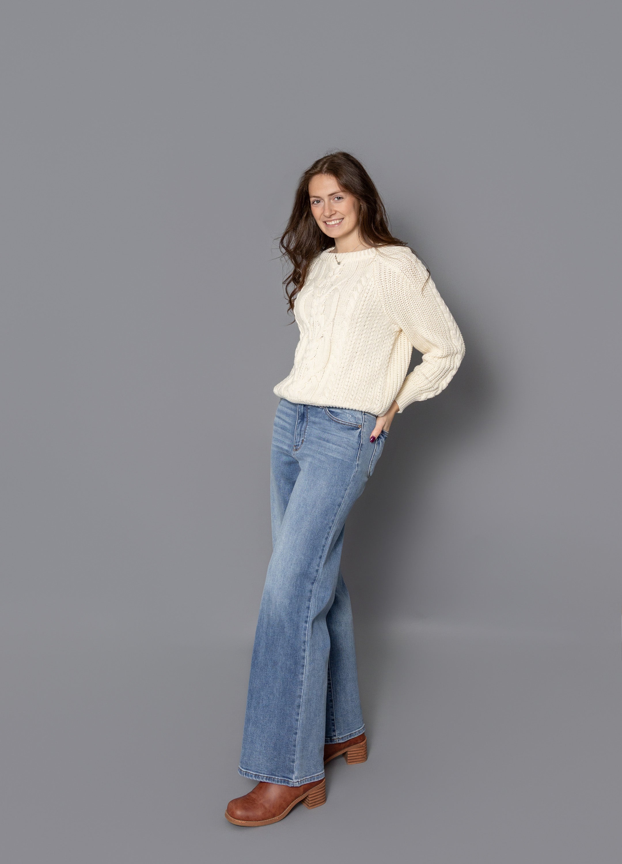 Vintage High Waist Wash Retro Judy Blue Wide leg Jeans