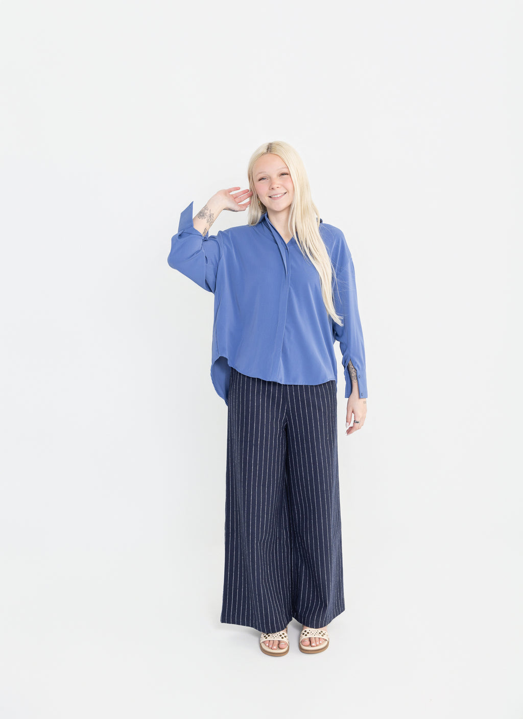 Elana Silky Oversized Button Down