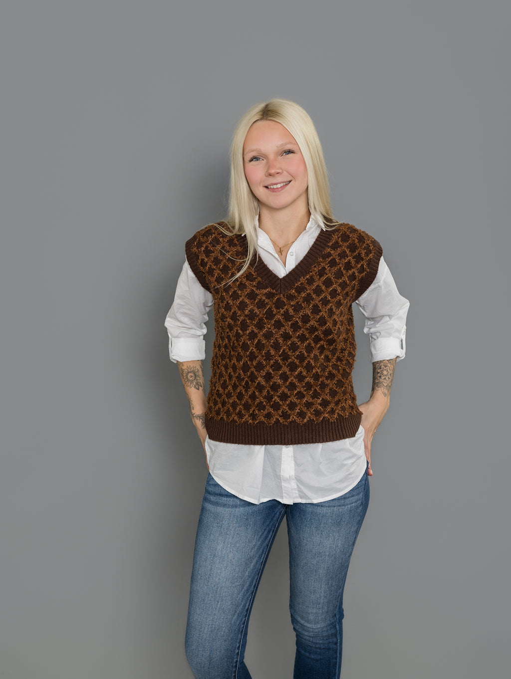 Norma Novelty Texture SweaterVest