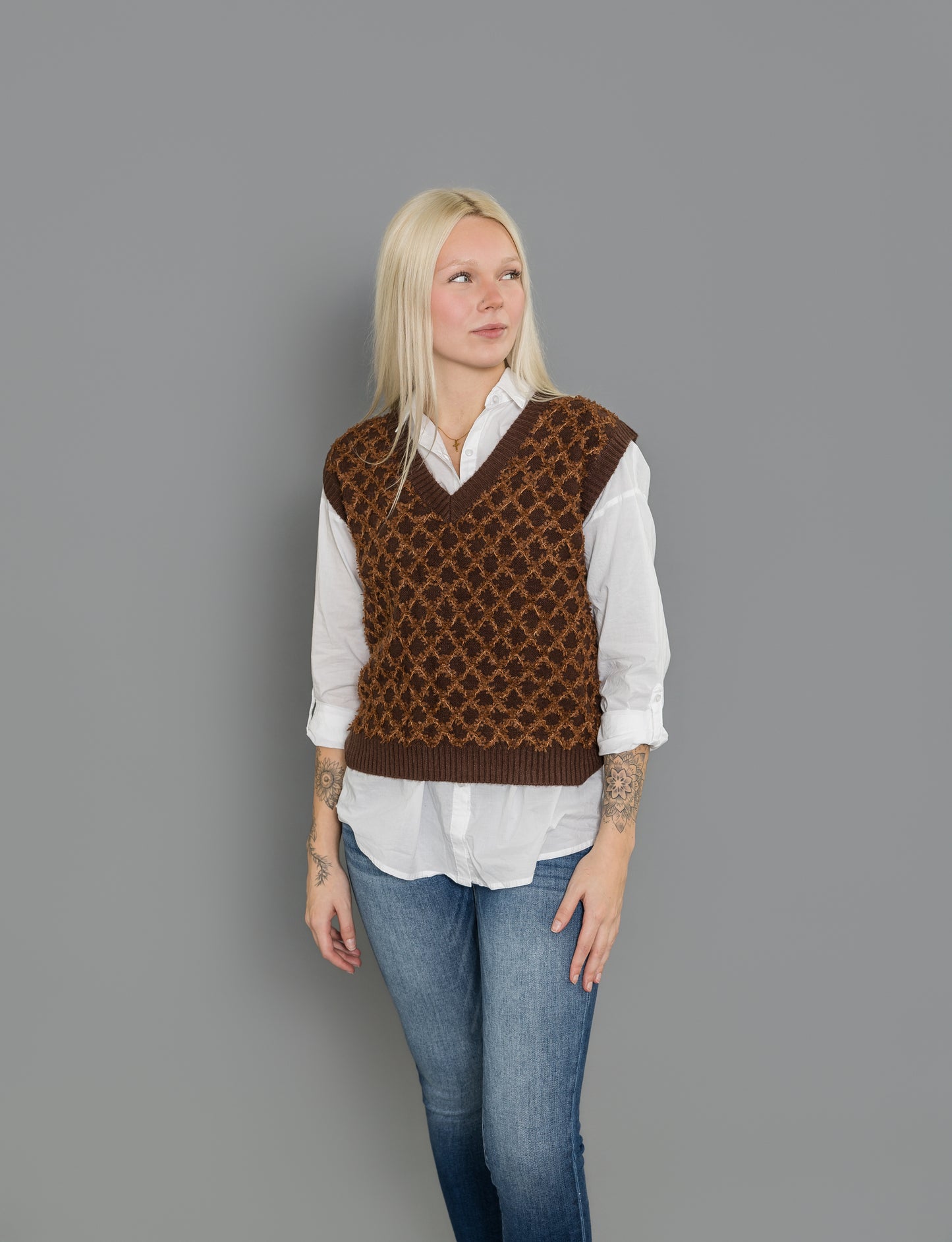 Norma Novelty Texture SweaterVest