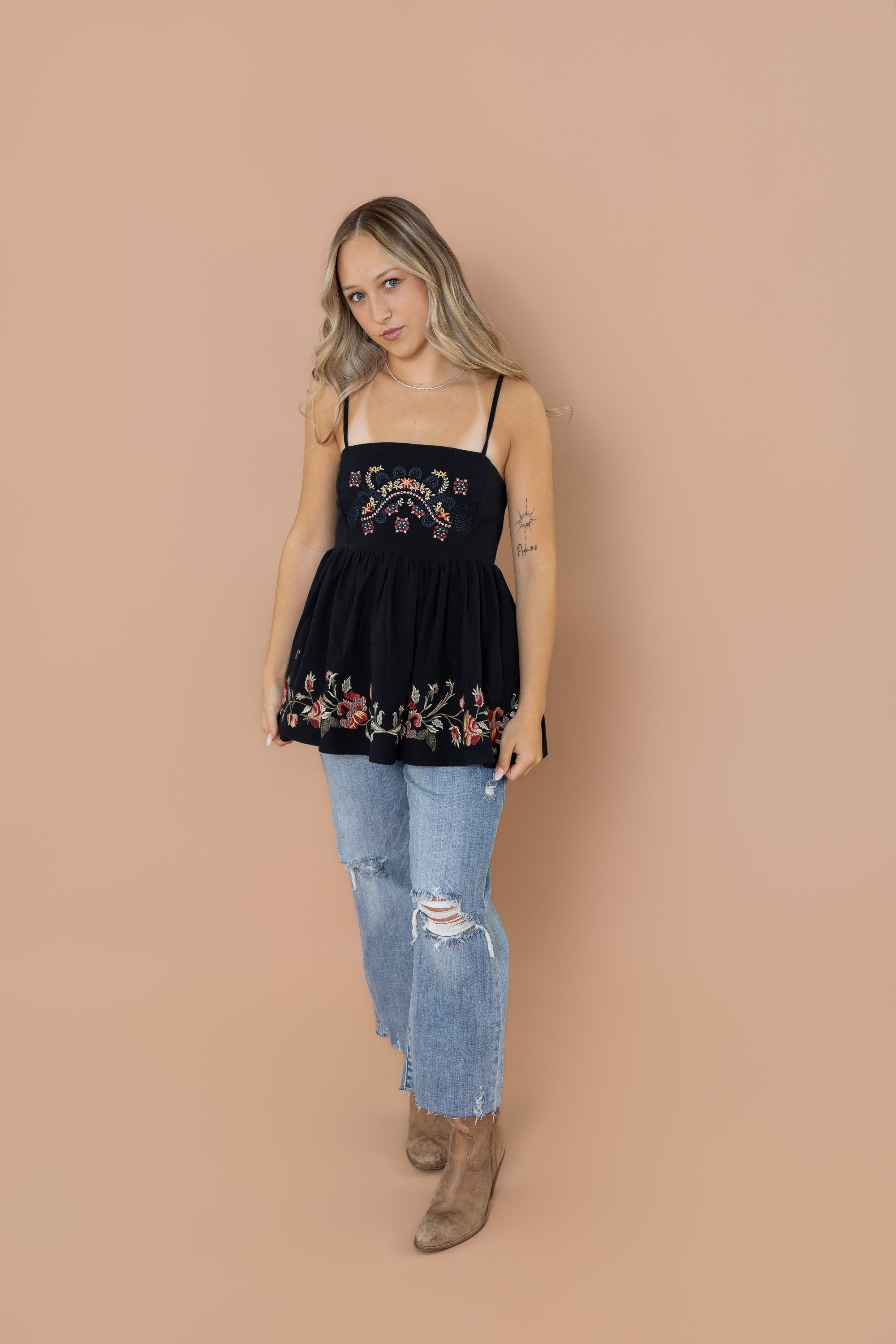 Charlie Floral Peplum Tank