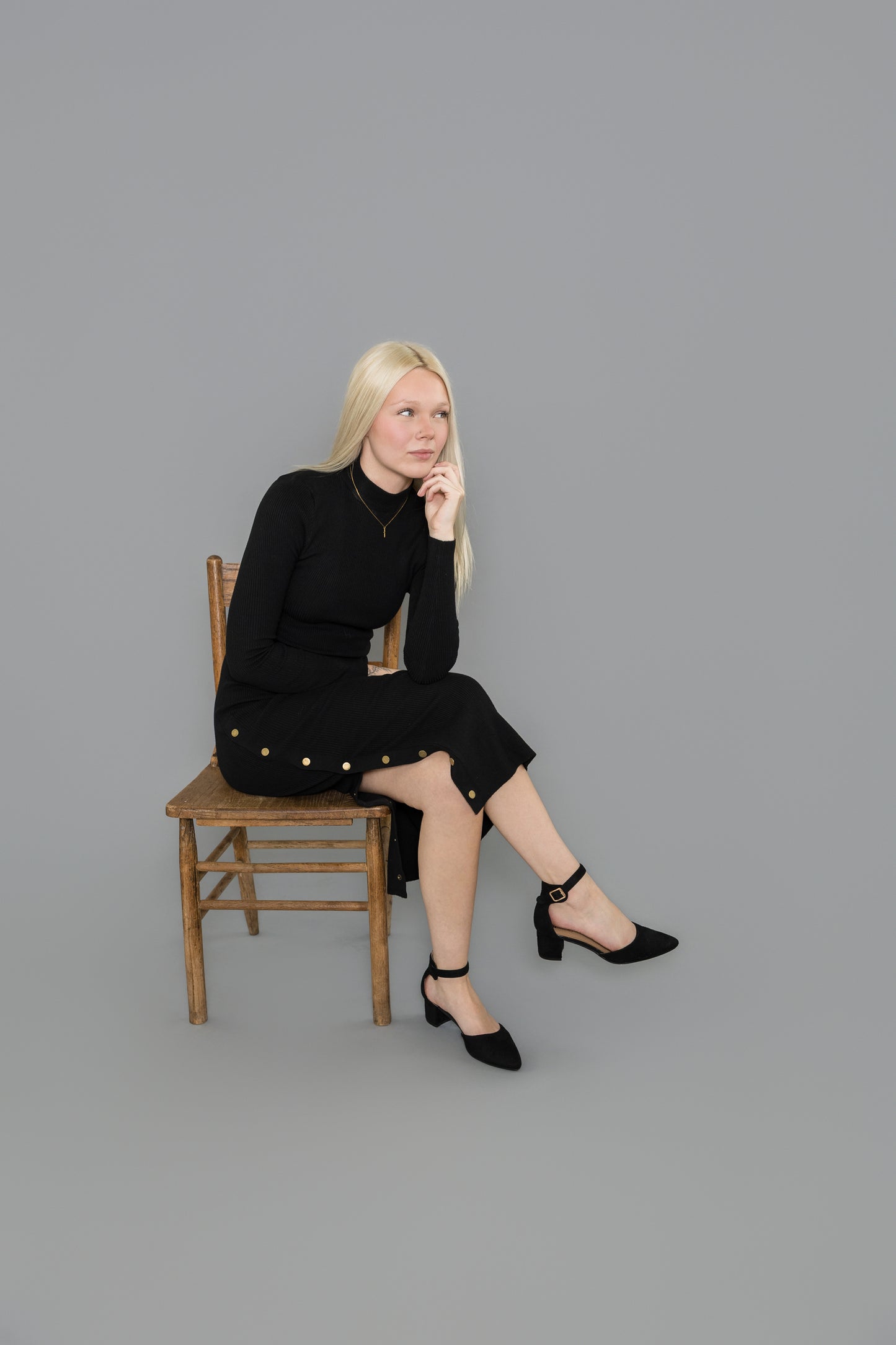 Black Midi Sweater Dress