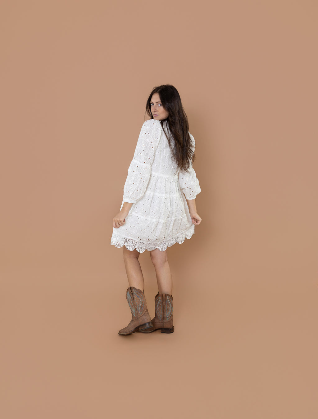 Sadie Eyelet Babydoll Dress