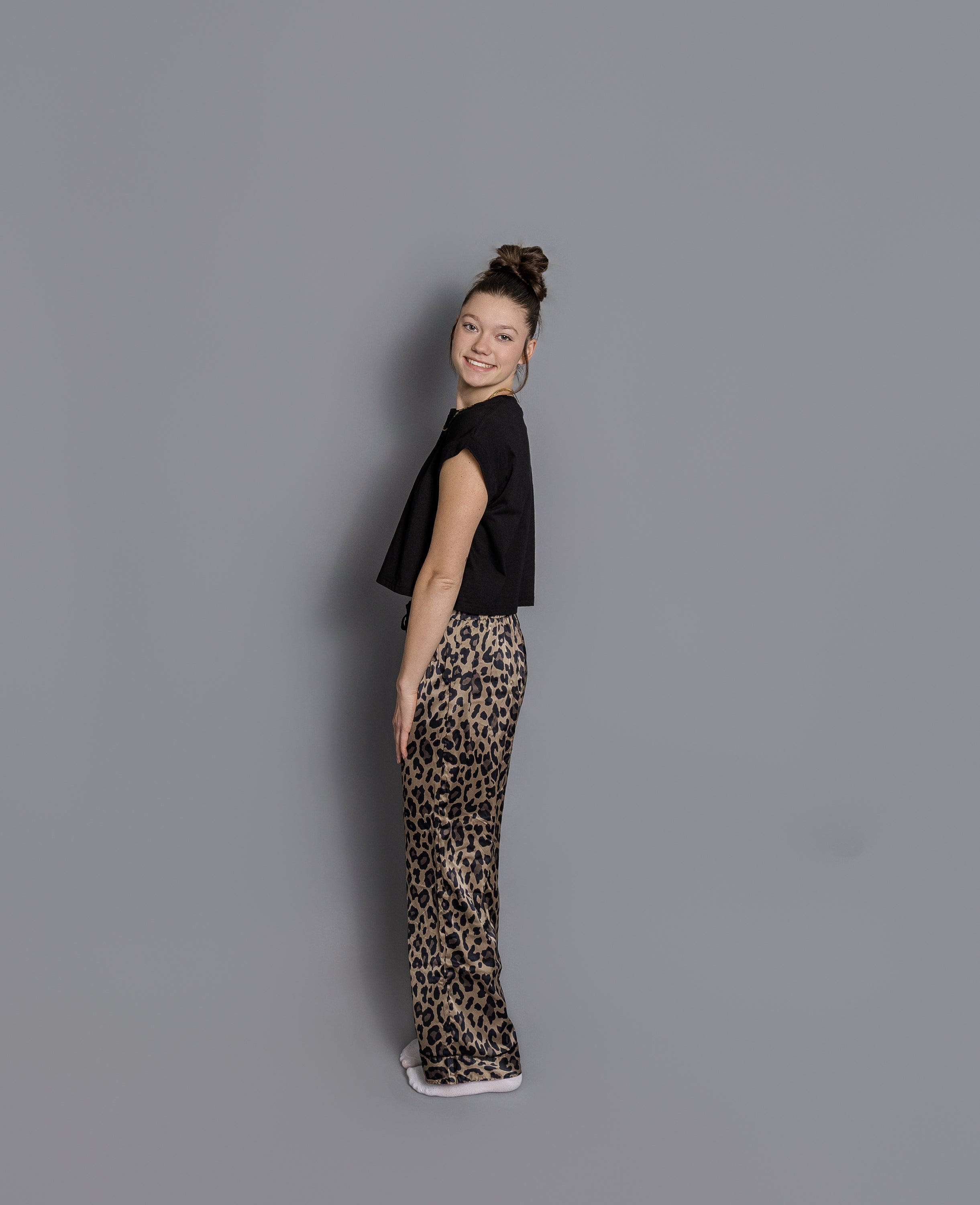 Leopard Satin Pajama Pants
