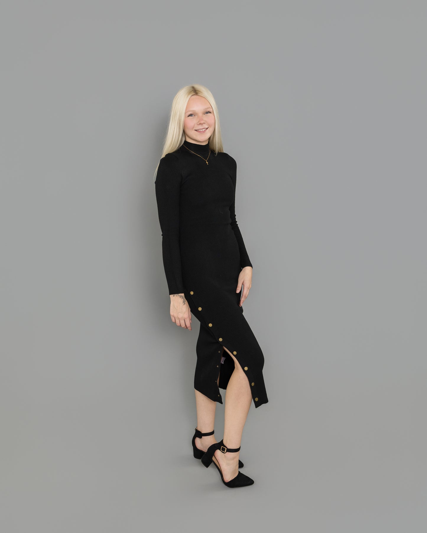 Black Midi Sweater Dress