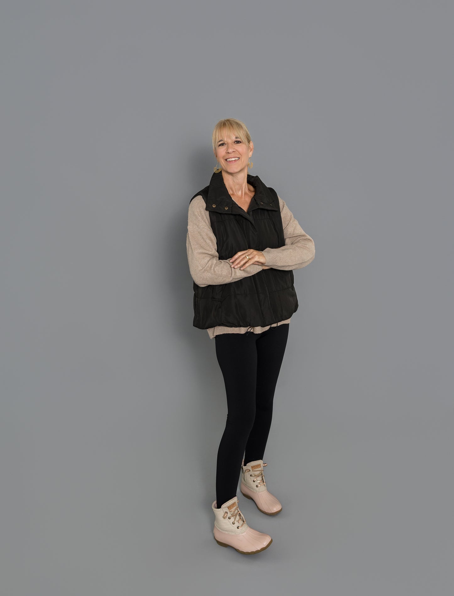 Solid Zip Puffer Vest