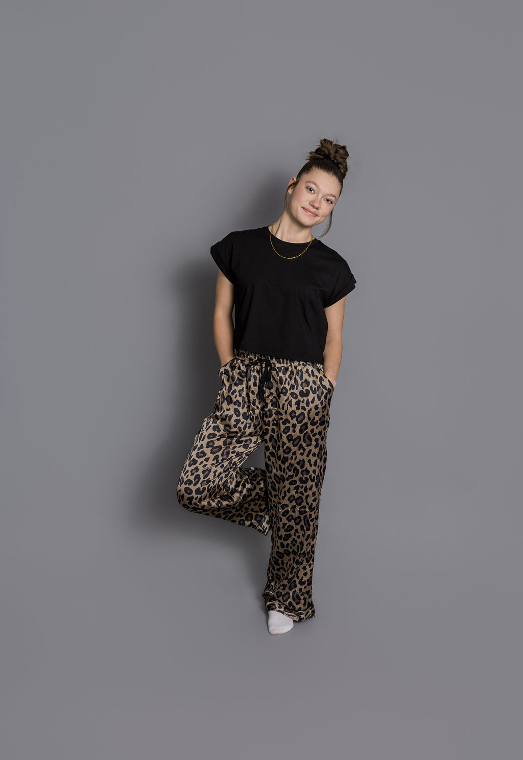 Leopard Satin Pajama Pants
