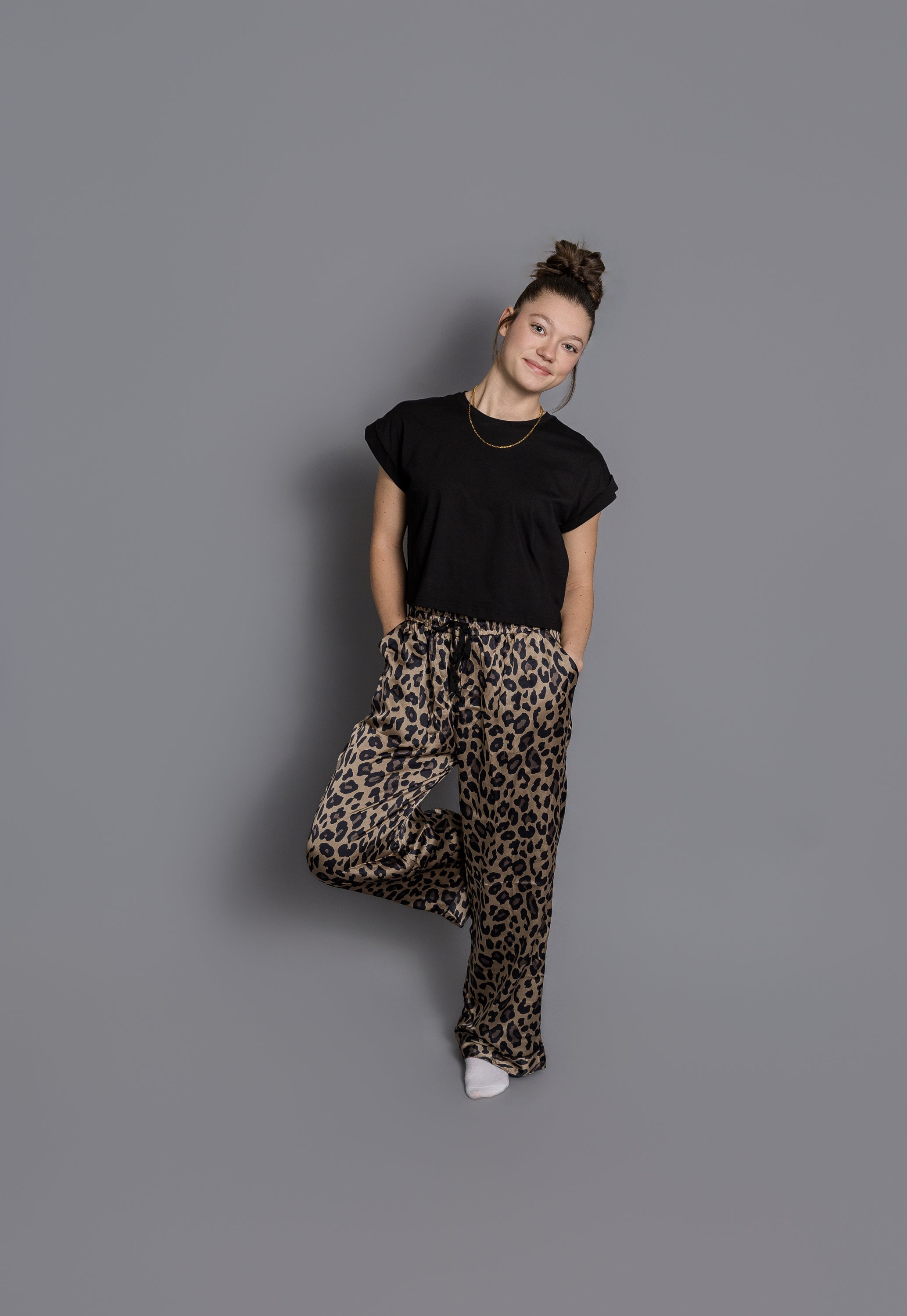 Leopard Satin Pajama Pants